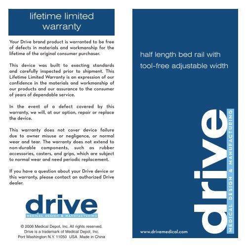 Owners Manual - Drive Medical