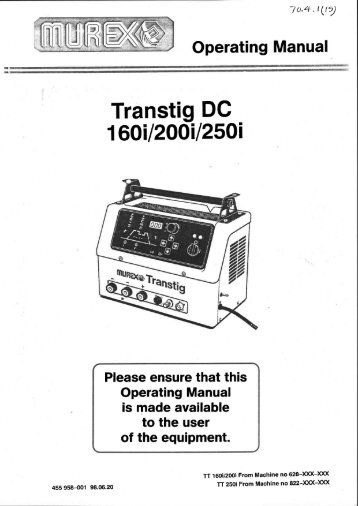 Transtig DC 160i/200i and 250i - Murex