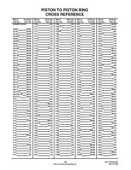 PISTON TO PISTON RING CROSS REFERENCE - Hastings