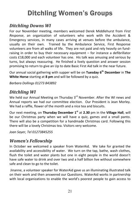 The Beacon December 2011 - Beacon Parish of Ditchling, Streat ...