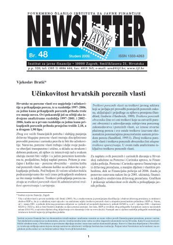 UÄinkovitost hrvatskih poreznih vlasti - Institut za javne financije