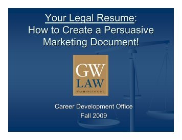 Your Legal Resume - George Washington University Law School