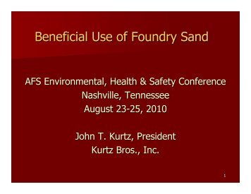 Beneficial Use of Foundry Sand