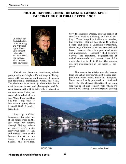 Newsletter of the Photographic Guild of Nova Scotia January 2007 ...