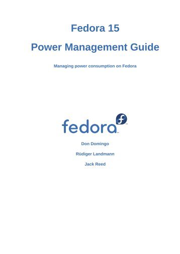 Power Management Guide - Fedora Documentation - Fedora Project