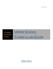 Upper School Curriculum Guide - Lausanne Collegiate School