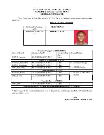 GENERAL & SOCIAL SECTOR AUDIT - Accountant General, Odisha