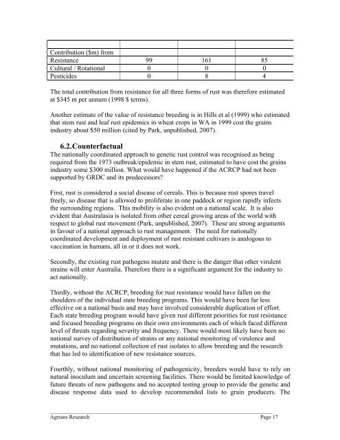 An Economic Analysis of GRDC Investment in the - Grains Research ...