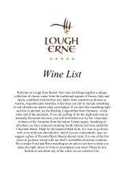 Wine List - Lough Erne Resort