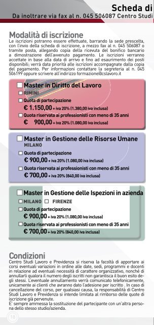 Master - Centro Studi Lavoro e Previdenza