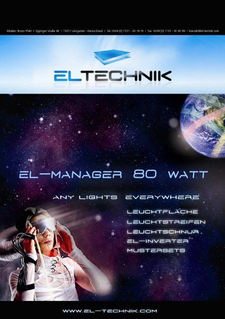 Produktinformation EL-Manager 80 Watt (deutsch) - EL-Technik