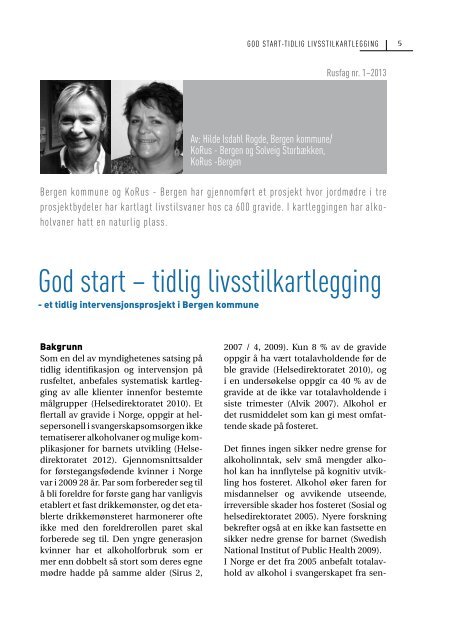 Her kan du lese hele Rusfag 1 2013 - KoRus Bergen