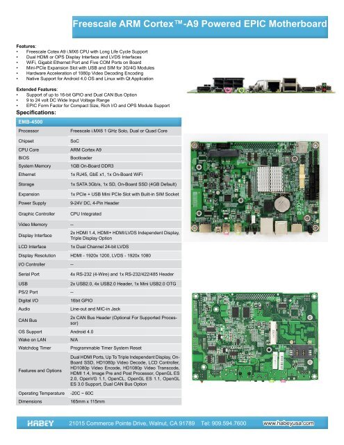 EMB-4500 Datasheet - Habey USA