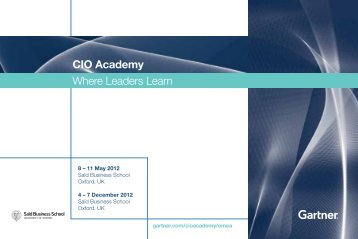 CIO Academy Where Leaders Learn - Gartner