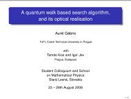 A quantum walk based search algorithm, and its optical realisation