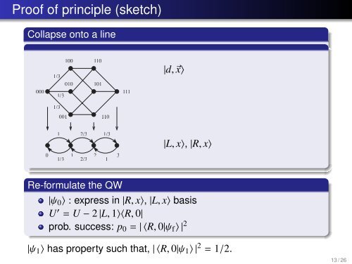 A quantum walk based search algorithm, and its optical realisation