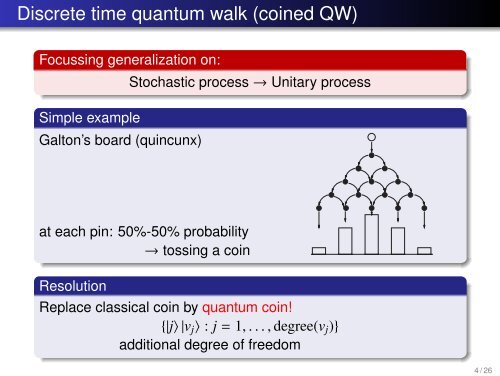 A quantum walk based search algorithm, and its optical realisation