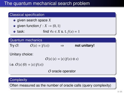 A quantum walk based search algorithm, and its optical realisation