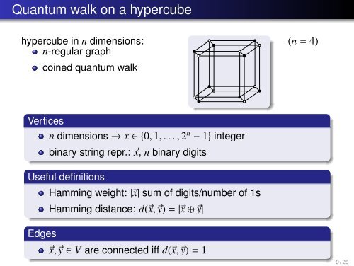 A quantum walk based search algorithm, and its optical realisation