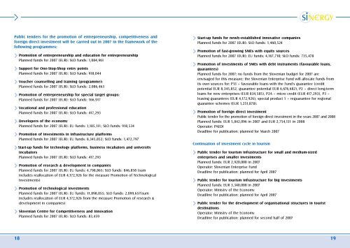 Programme of the Ministry of the Economy 2007