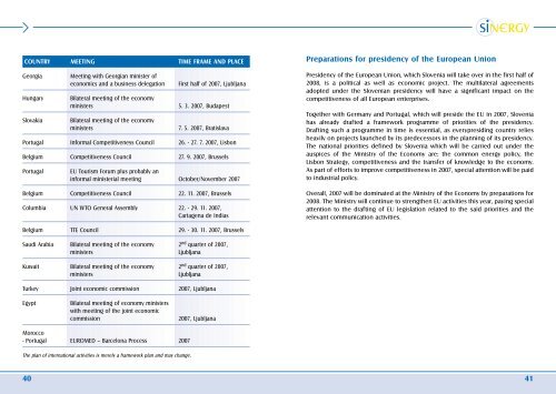 Programme of the Ministry of the Economy 2007