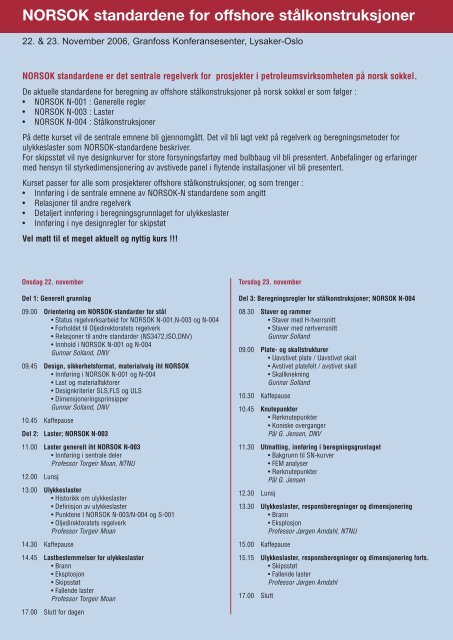 NORSOK standardene for offshore stÃ¥lkonstruksjoner