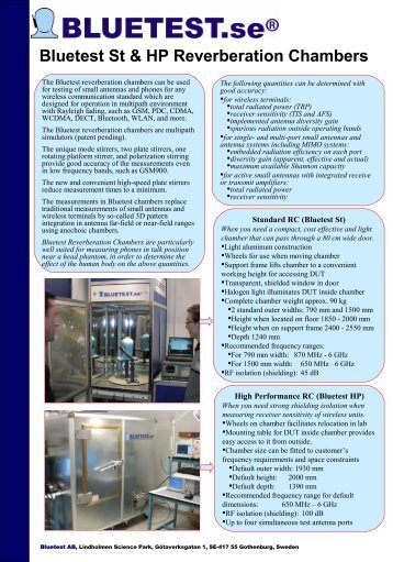 Bluetooth Measurements in a Reverberation Chamber ... - Gigacomp