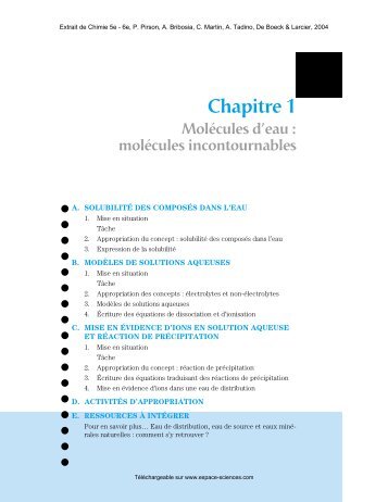 Chapitre 1 Molécules d'eau - Secondaire - De Boeck