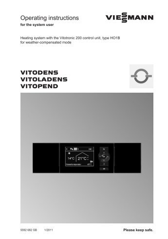 Vitotronic 200 HO1B Operating instructions485 KB - Viessmann