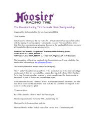 The Hoosier Racing Tire Formula First Championship