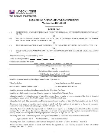 FORM 20-F - Check Point