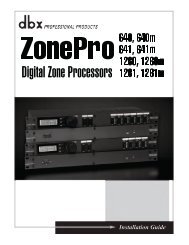 DBX ZonePro 640m,641m Install Guide (pdf) - Av.loyola.com