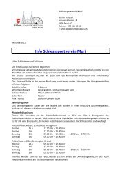 Infobrief Schiesssportverein Muri - SSV Muri