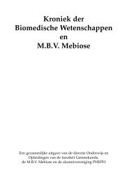 Kroniek der Biomedische Wetenschappen en M.B.V. Mebiose