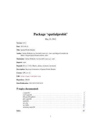 Package 'spatialprobit'