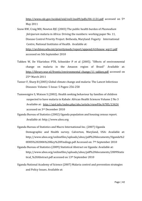 A case study of fish farming impacts on malaria prevalence in - lumes