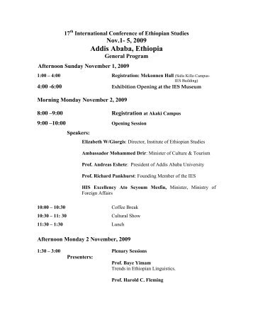 Program - Addis Ababa University