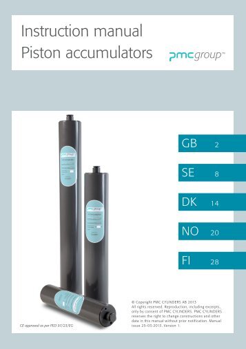 Instruction manual Piston accumulators - PMC Group