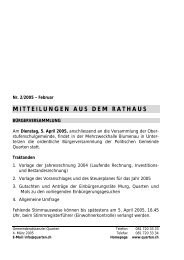 MITTEILUNGEN AUS DEM RATHAUS - Gemeinde Quarten