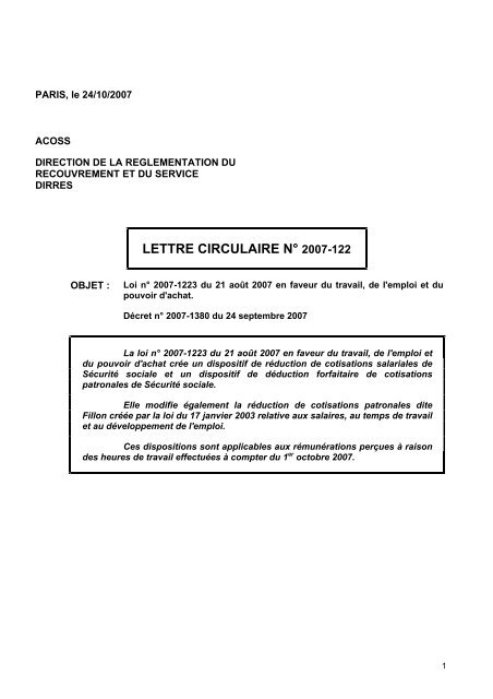 Lettre régularisation urssaf Lettre régularisation urssaf