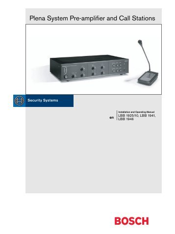 Plena System Pre-amplifier and Call Stations - WES Components