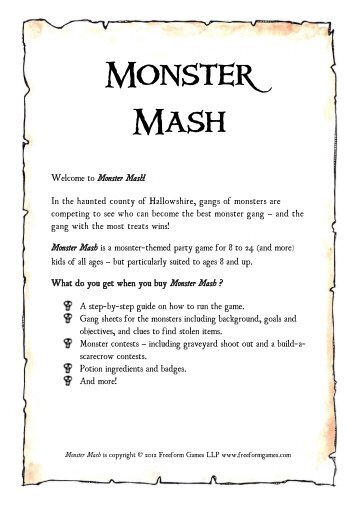 Monster Mash - Freeform Games