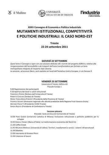 mutamenti istituzionali, competitivitÃ  e politiche industriali ... - il Mulino