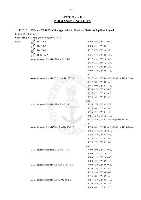 INDIAN NOTICES TO MARINERS - National Hydrographic Office