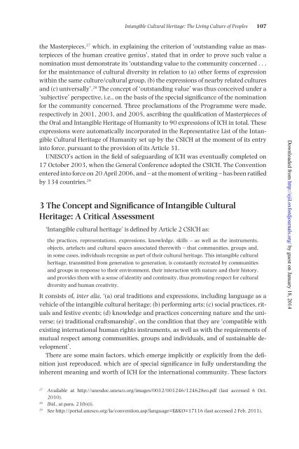 Intangible Cultural Heritage - European Journal of International Law