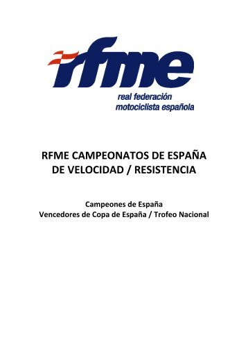 RFME CAMPEONATOS DE ESPAÑA DE VELOCIDAD ...
