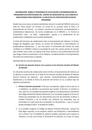 información adicional para presentar la solicitud de participación en ...