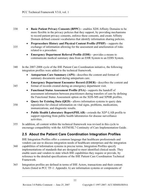 IHE Patient Care Coordination Technical Framework Vol I