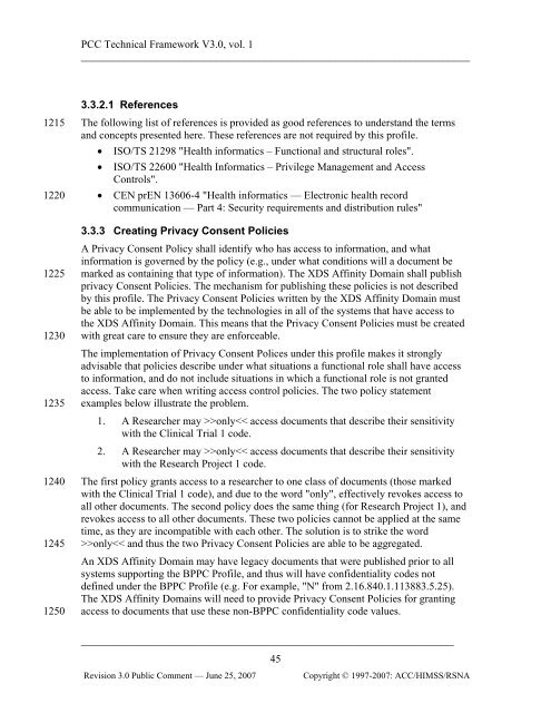 IHE Patient Care Coordination Technical Framework Vol I