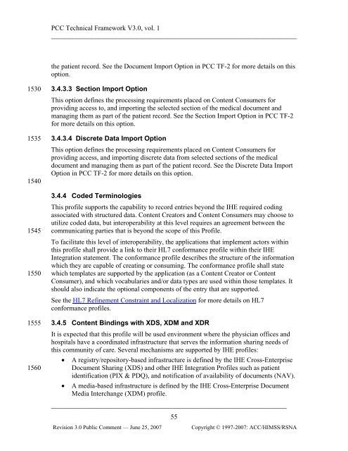 IHE Patient Care Coordination Technical Framework Vol I